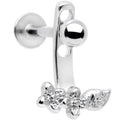 16G 3/8 Leafy Flowers Dangle Cartilage Tragus Helix Piercing