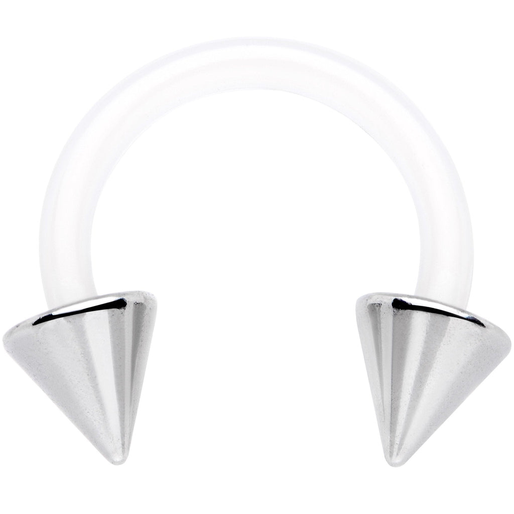 14G 3/8 Flexible Bioplast Cone End Horseshoe Circular Barbell