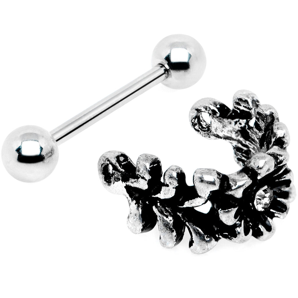 16G 3/8 Clear Gem Floral Wreath Cuff Cartilage Earring