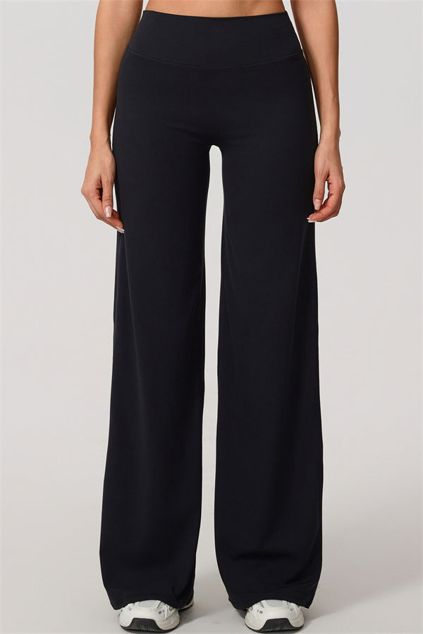 The Nestle Long Sleeve Crop Top Straight Leg Pants 2-Piece Set