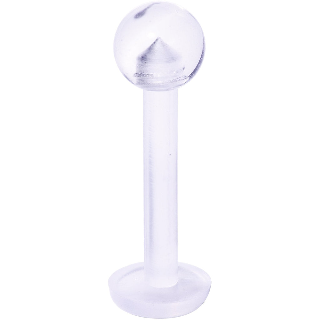 14G 3/8 Clear Flexible Bioplast Labret Monroe Retainer