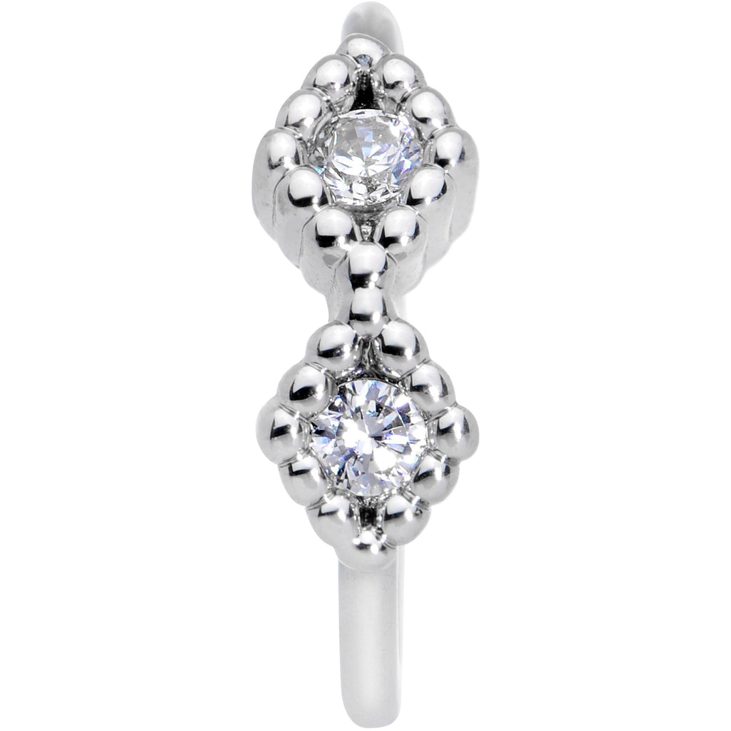 20G 5/16 Clear CZ Gem Infinity Symbol Seamless Circular Ring