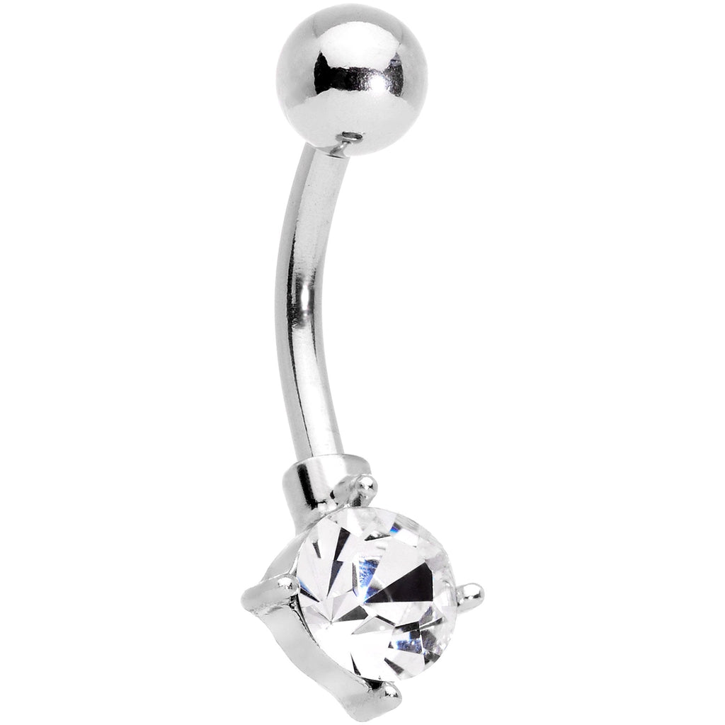 Clear Gem Multicolor Three Dimensional Flower Belly Ring Set of 3