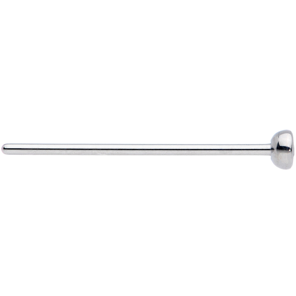 20G 3/4 Clear CZ Gem Grade 23 Titanium Fishtail Nose Ring 3mm