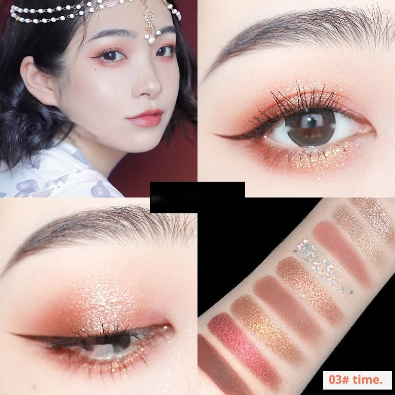 Neun Farben Matt Schimmer Pailletten Erdfarbe Dünn Und Glitzernd Lidschatten-Palette
