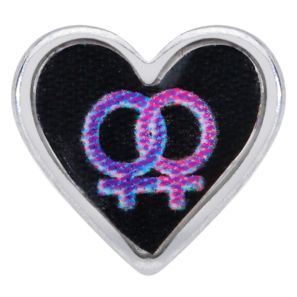 16G 1/4 Lesbian Love Heart Cartilage Tragus Earring