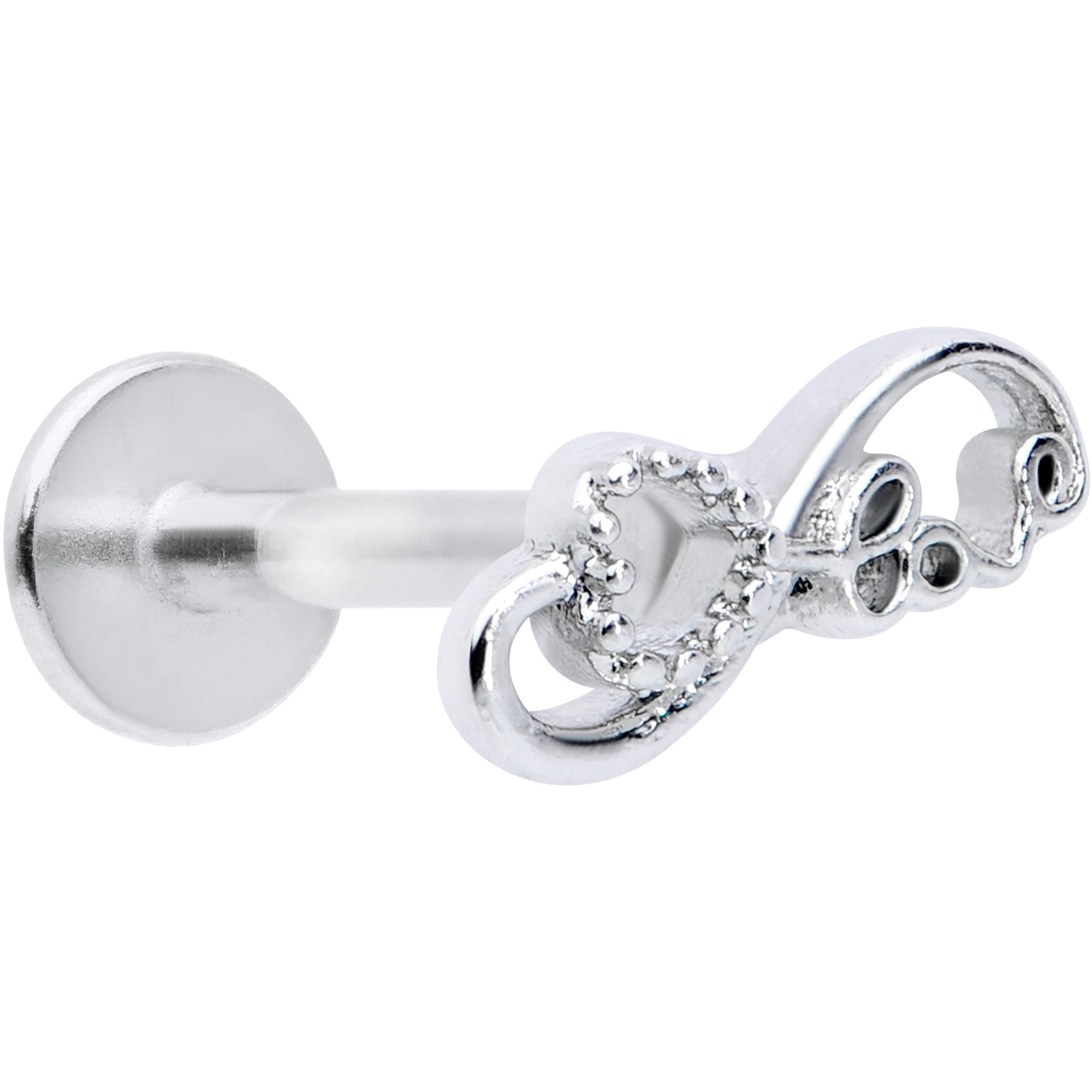 16G 5/16 Infinity Heart Valentines Day Labret Monroe Tragus