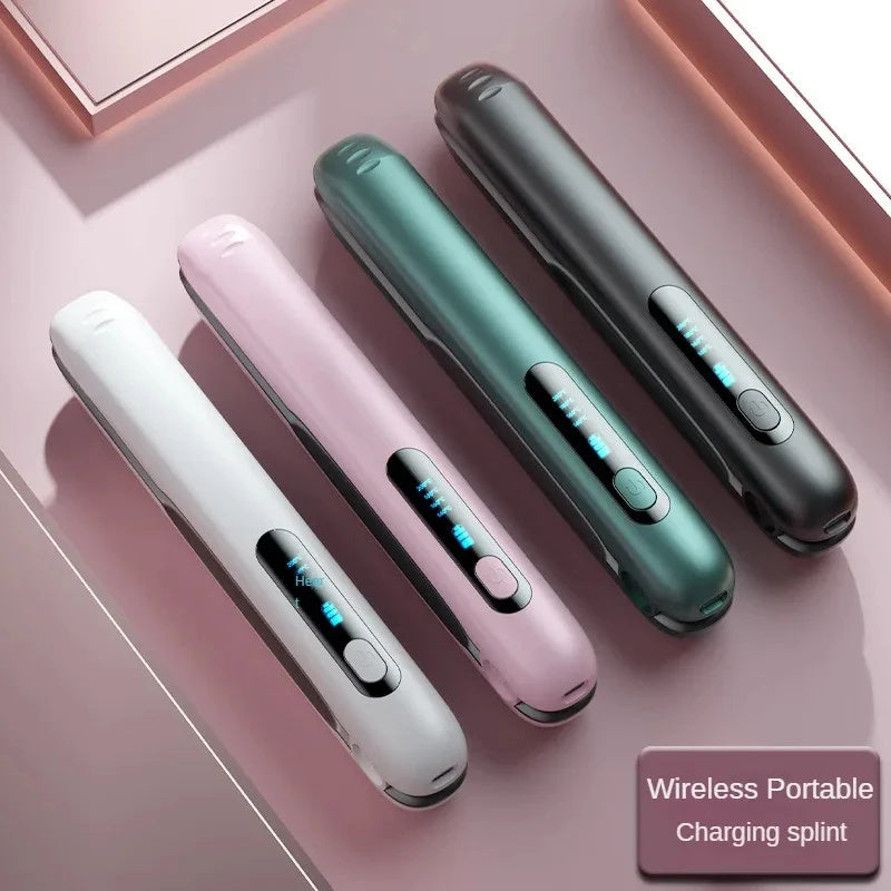 Kabelloser Haarglätter, Mini 2-in-1 Lockenwickler, USB, 5000 mAh, max. 200 Grad, tragbar, kabellos, 4 Stufen, trocken und nass verwendbar