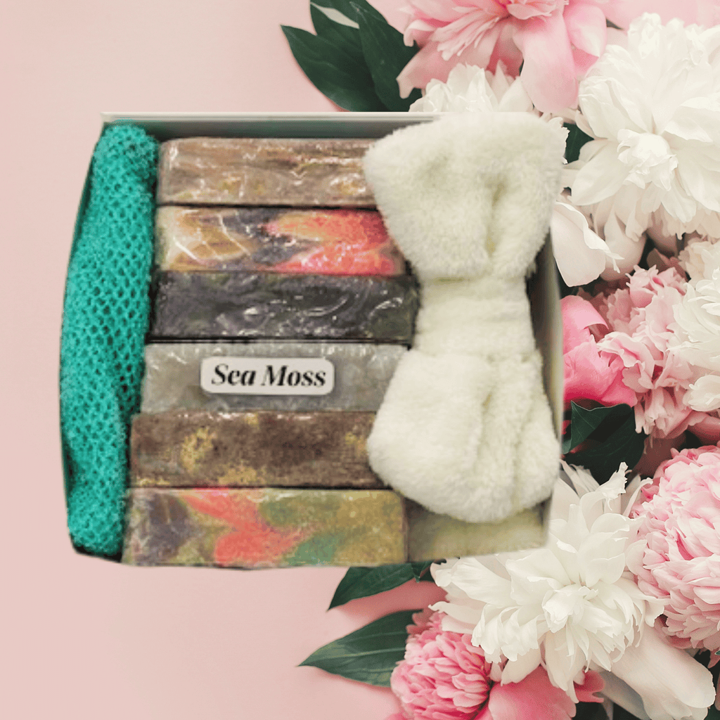 Nourish and Lather| 6 Natural Bar Soap Gift Box in Assorted Scents with Soap Pouch