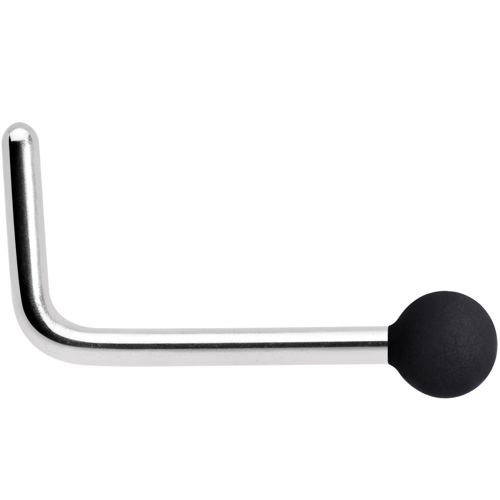 20G 7mm Black Matte 2mm L Shaped Nose Ring