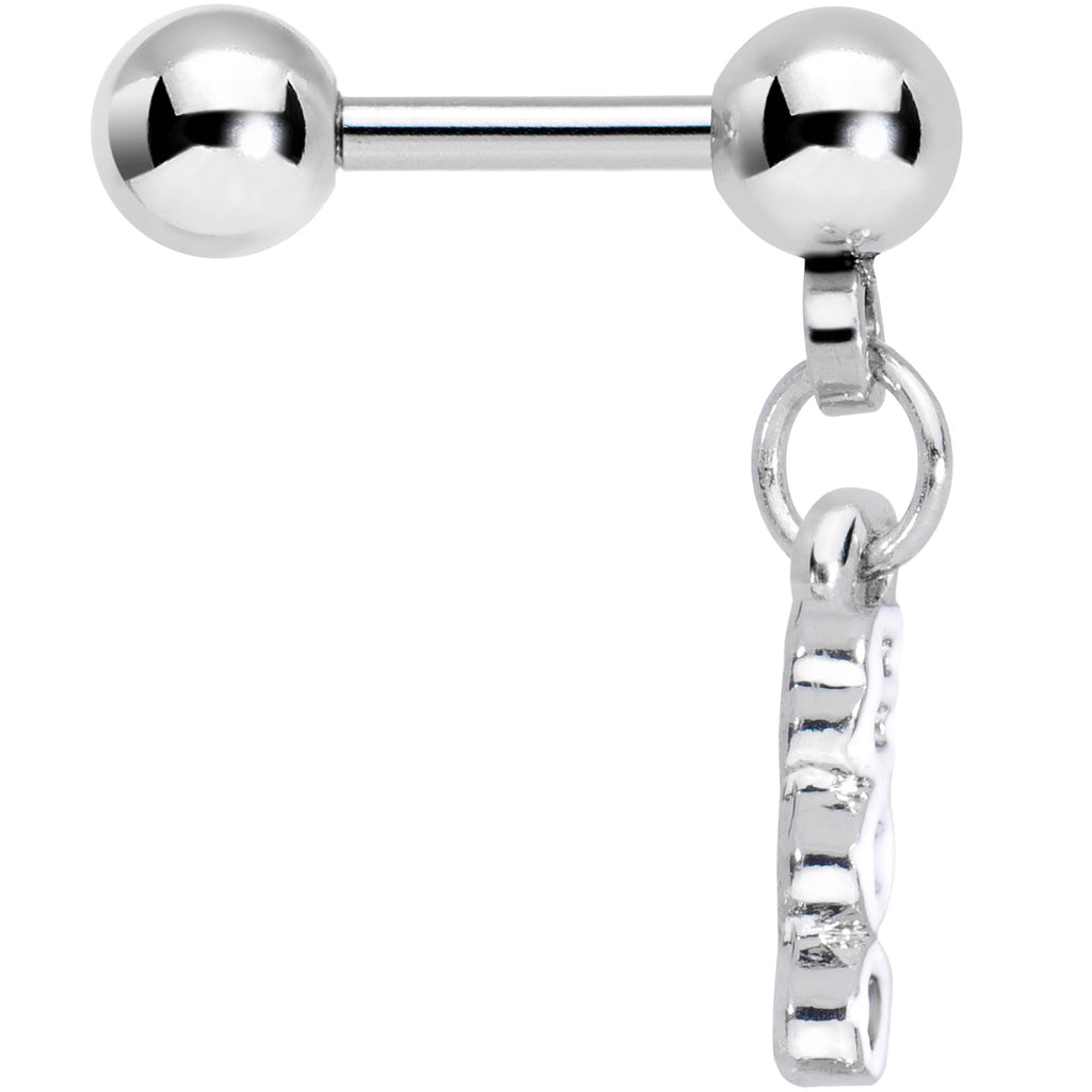16G 1/4 White Boo Halloween Dangle Cartilage Tragus Earring
