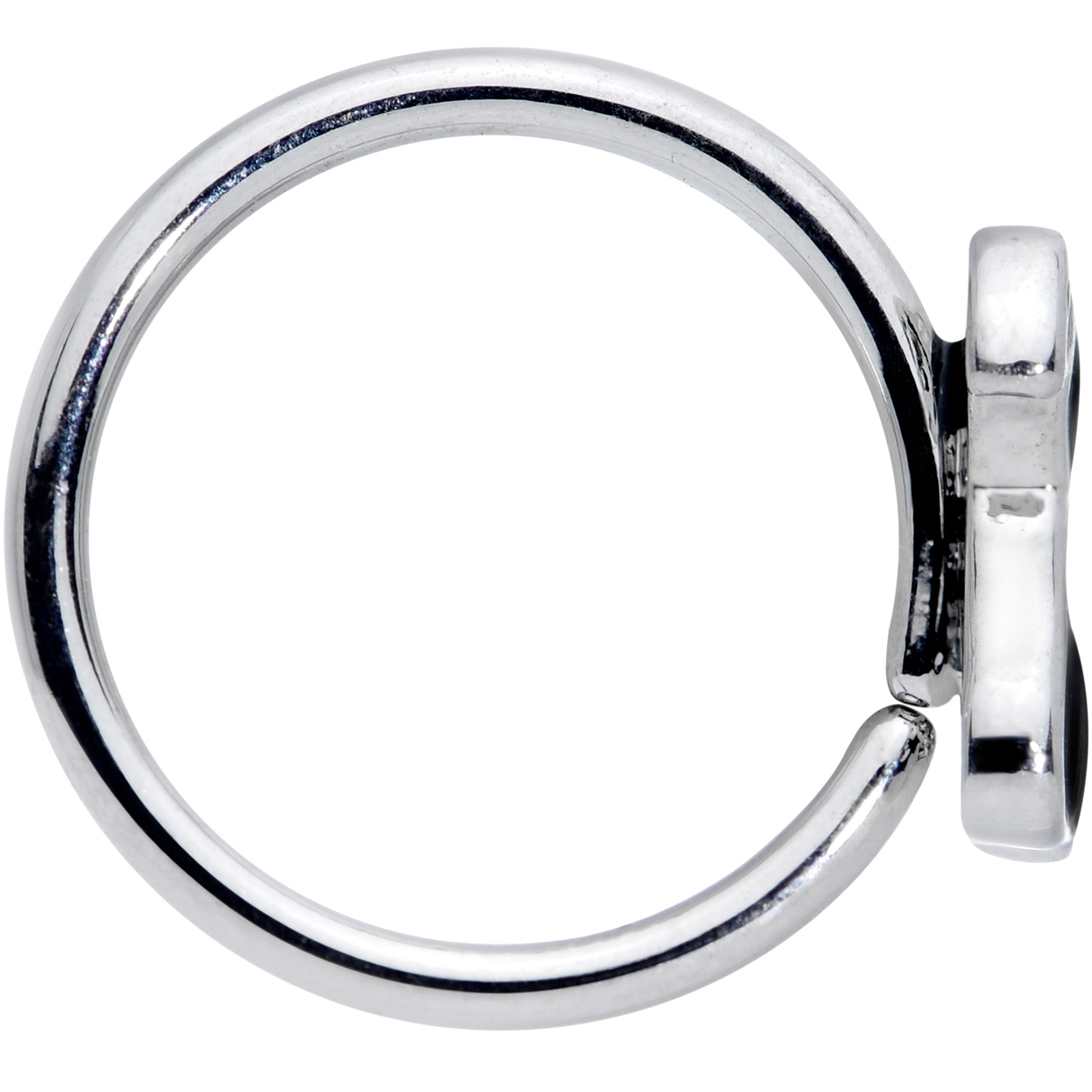 18G 3/8 Black Sitting Dog Nose Hoop