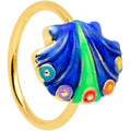 20G 5/16 Gold Tone Blue Shell Nose Hoop