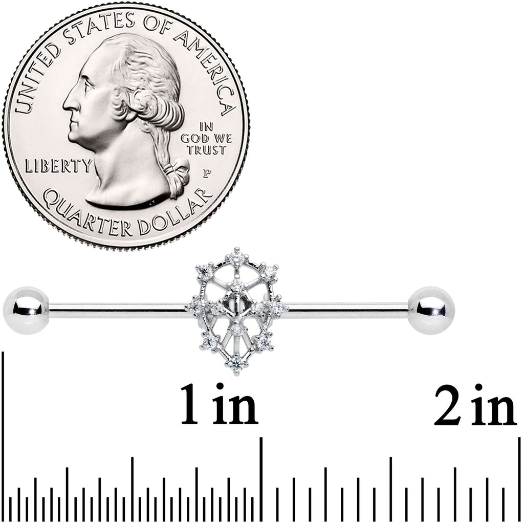 14G Clear CZ Gem Constellation Industrial Barbell 38mm