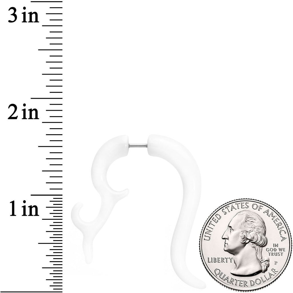 18G 1/4 White Tribal Style Cheater Hanger Plug Set