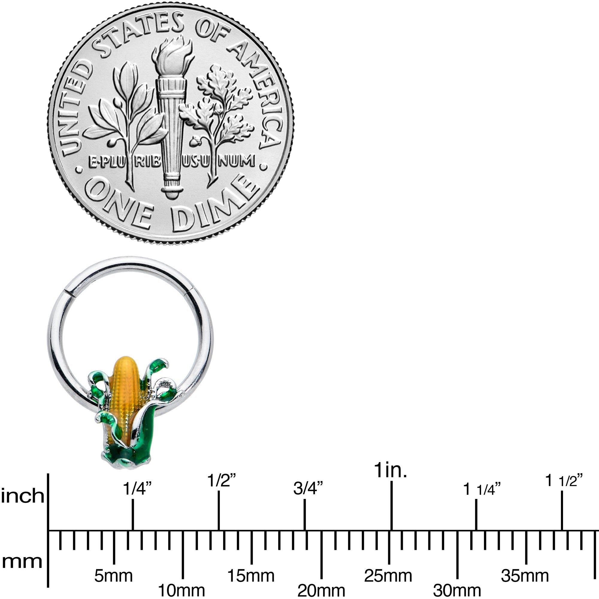 16G 3/8 Summer Corn On The Cob Hinged Segment Ring