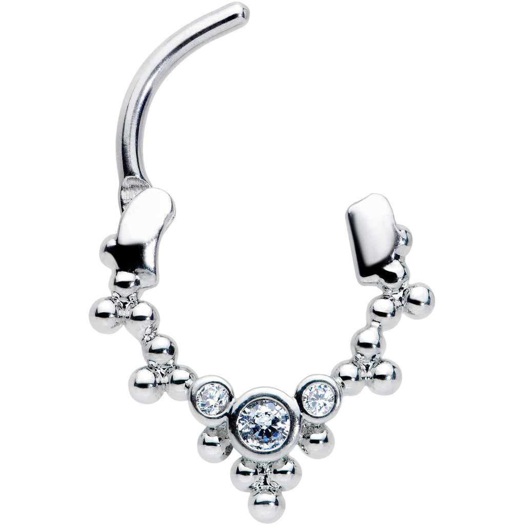 16G 5/16 Clear CZ Gem Princess Cartilage Clicker