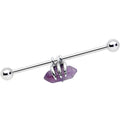 14G Purple Amethyst Claw Industrial Barbell 38mm