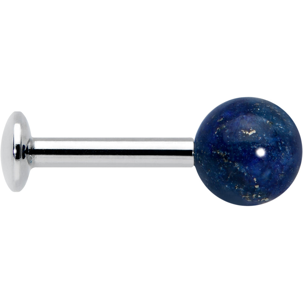 16G 1/4 Elegant Blue Agate Internally Threaded Labret Tragus