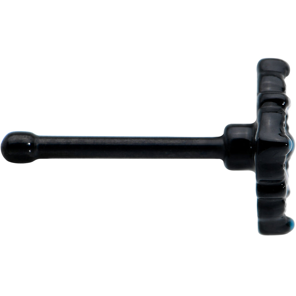 20G 1/4 Black Lacy Rhombus Nose Bone
