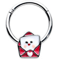 16G 3/8 Sweet Love Letter Valentine Hinged Segment Ring
