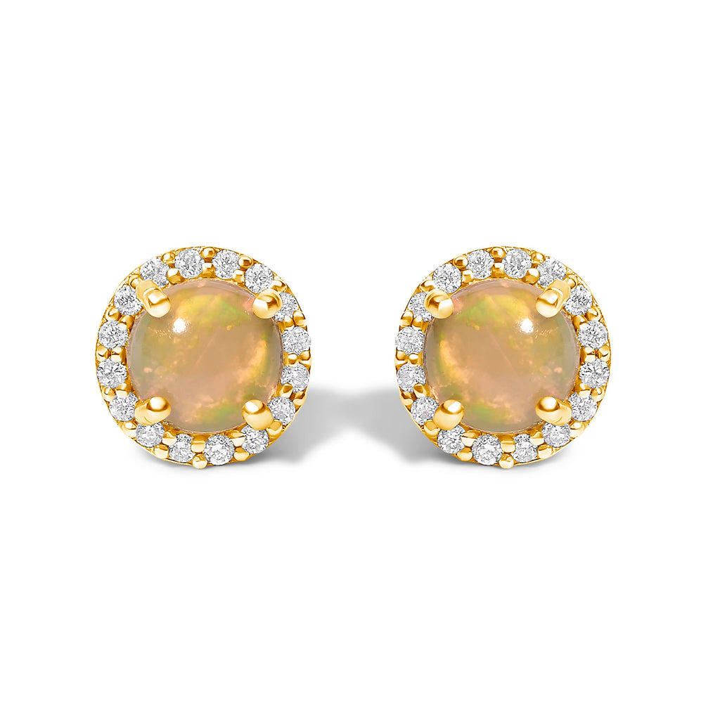 10K White Gold Purple Amethyst and 1/6 Cttw Diamond Halo Stud Earring