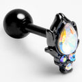 16G 1/4 Aurora Gem Black Dream Drop Cartilage Tragus Earring