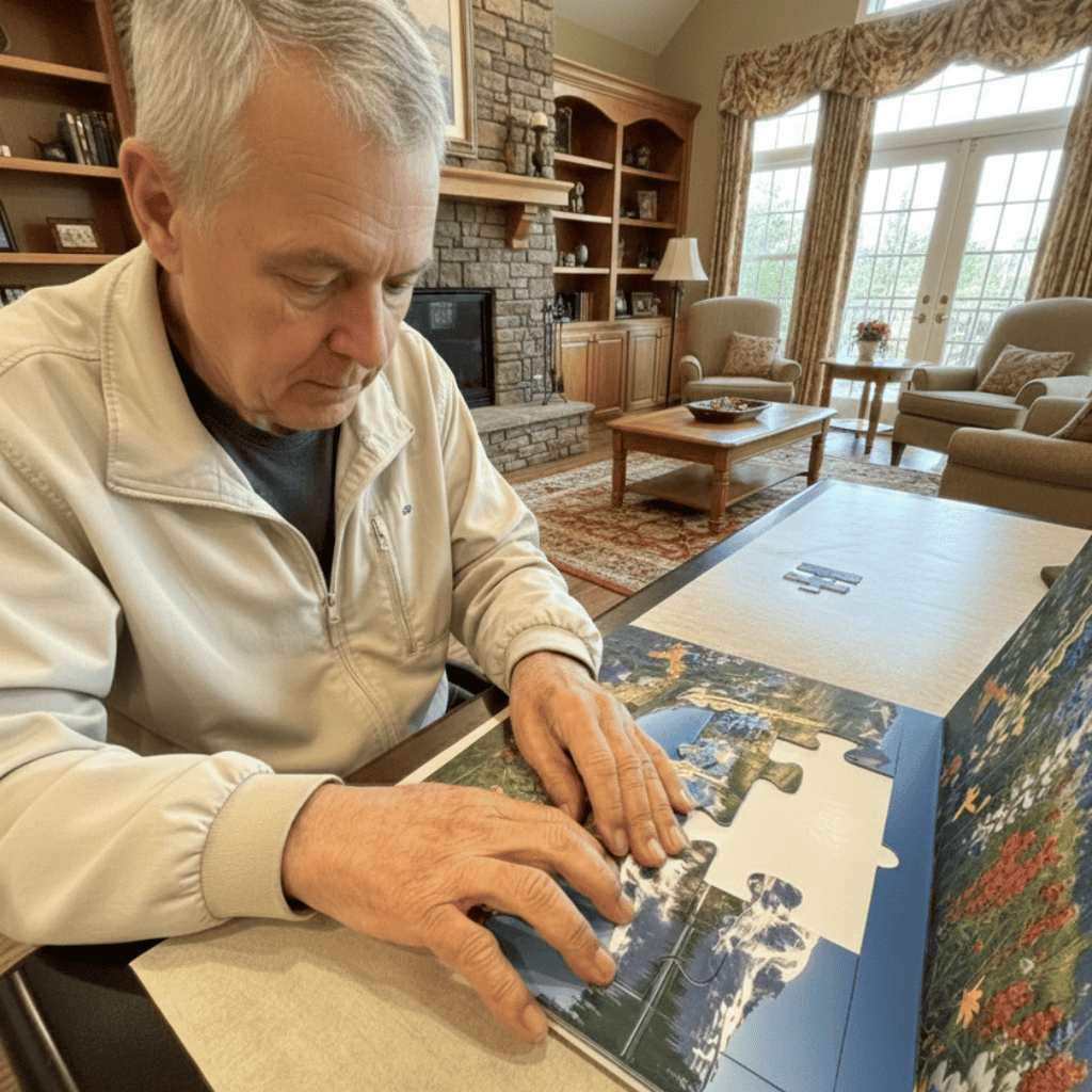 2-in-1 Jigsaw Puzzles for Dementia | Breathtaking Mountains | 12 Pieces