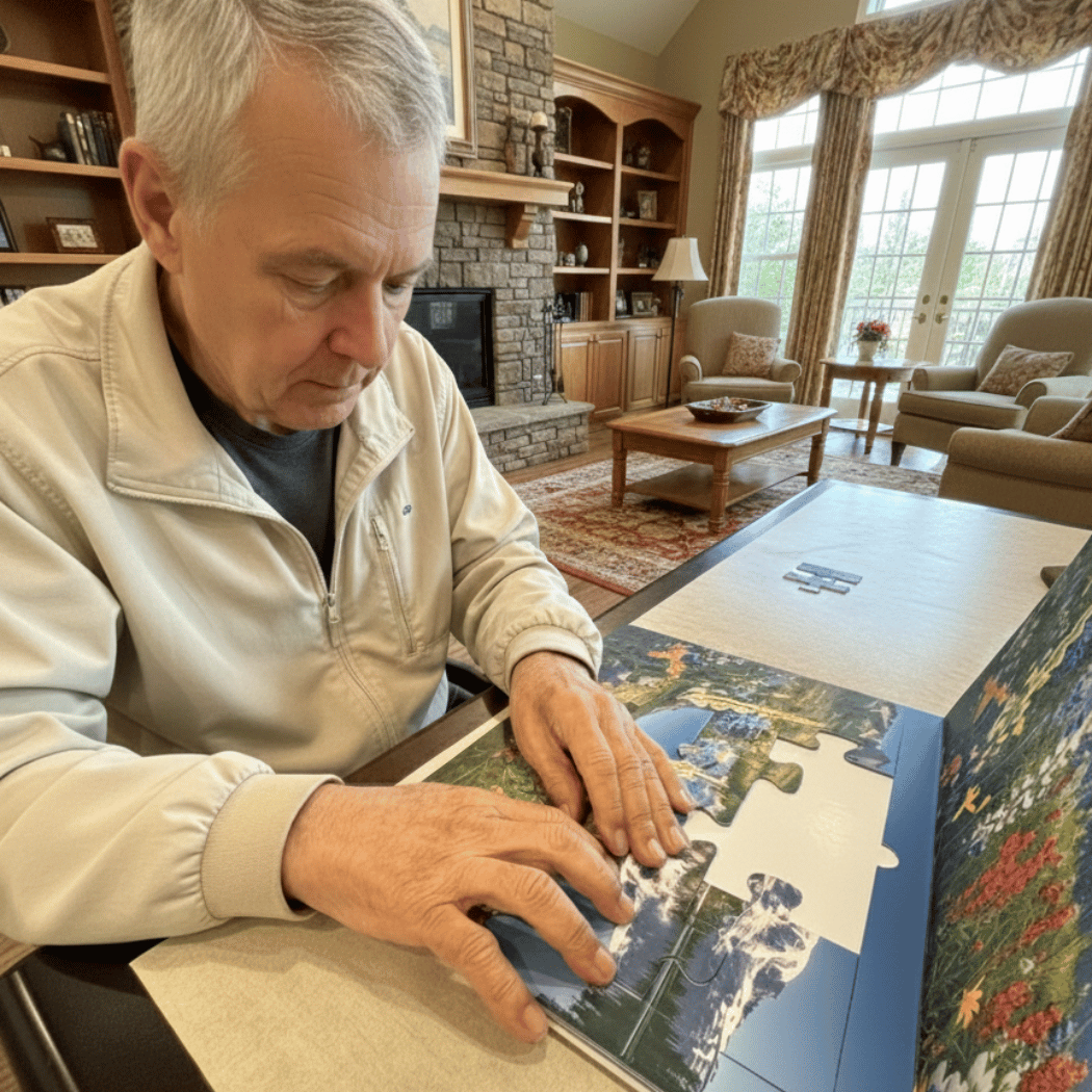2-in-1 Jigsaw Puzzles for Dementia | Breathtaking Mountains | 12 Pieces