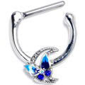 16G 5/16 Aurora Gem Butterfly Blue Beauty Cartilage Clicker