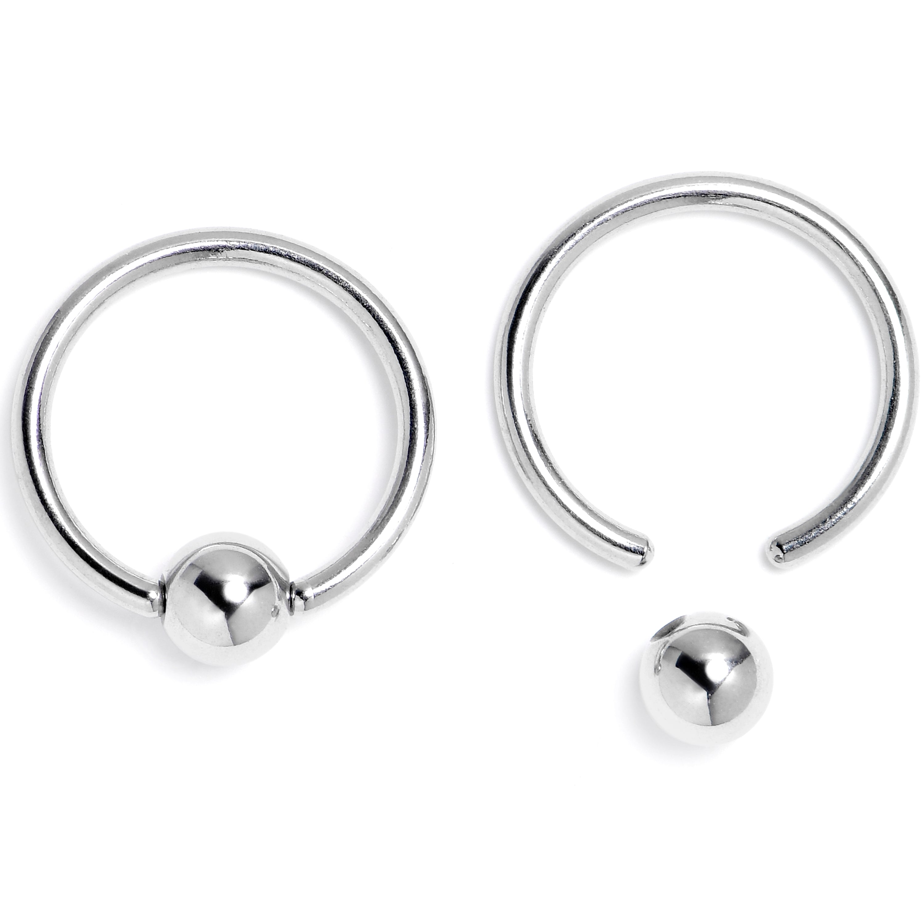 16G 3/8 Mushroom Red Top BCR Captive Ring Set of 4