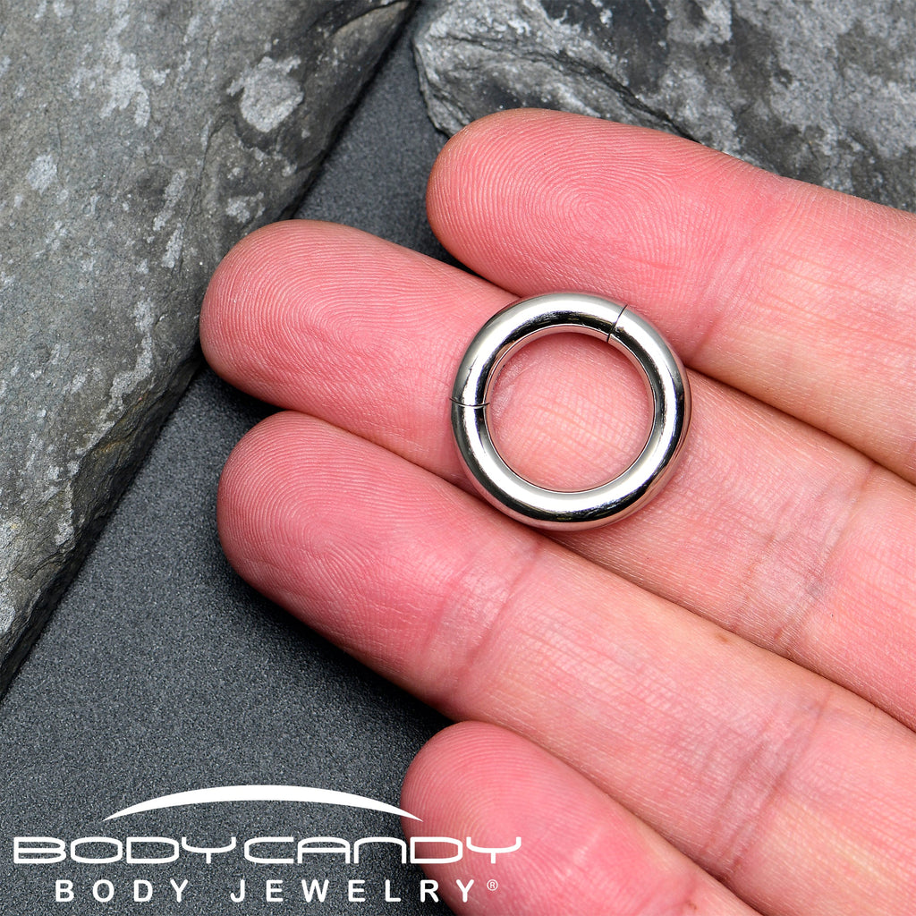 6G 9/16 316L Surgical Steel Precision Hinged Segment Hoop