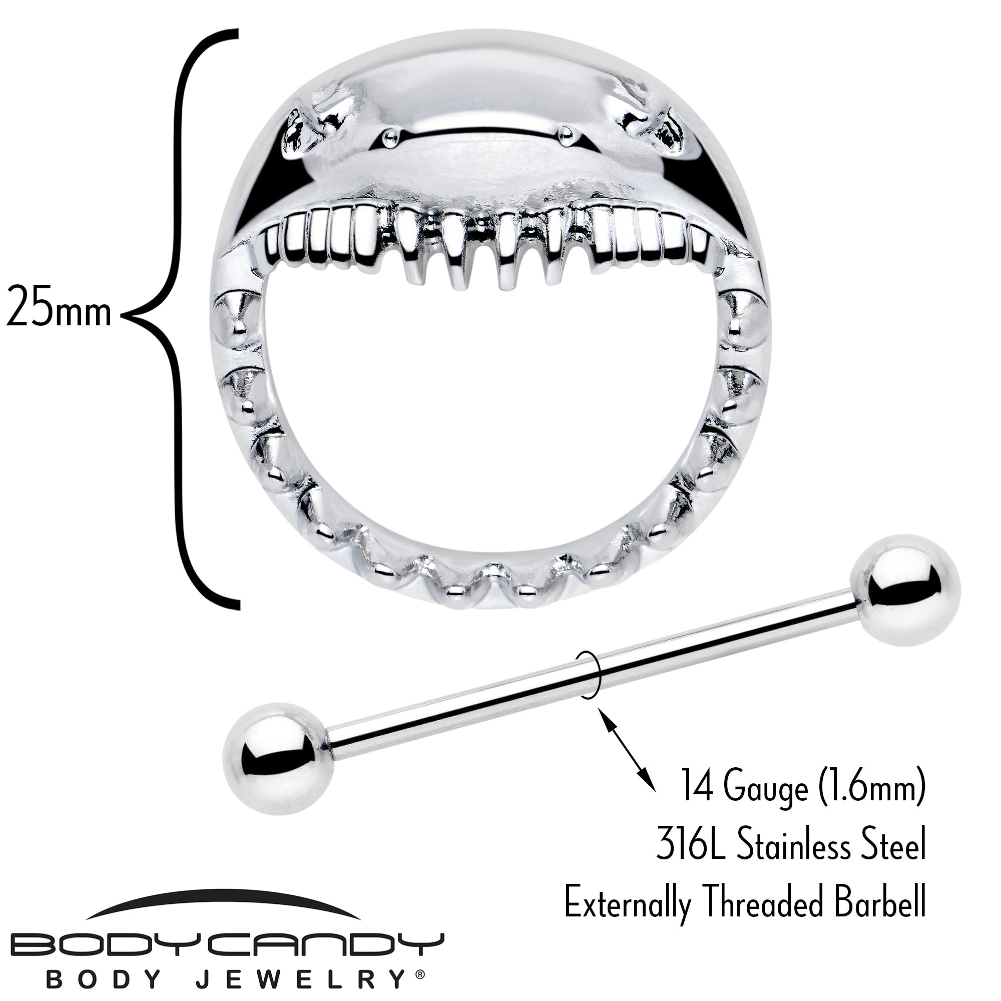 14G 9/16 Shark Bite Nipple Shield Set