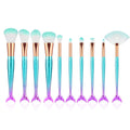 Gradient-Galvanisierter Meerjungfrauen-Make-up-Pinsel Make-up-Tool-Set
