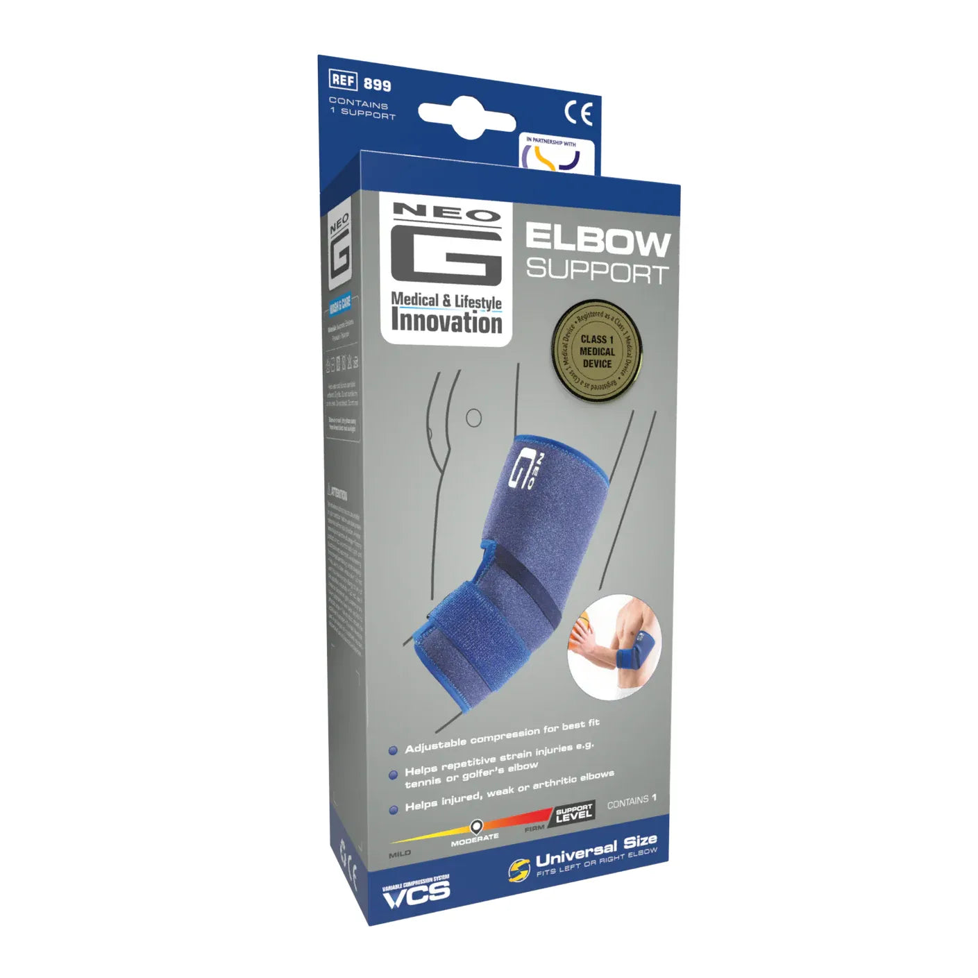 Neo G Elbow Support | Adjustable Compression Brace | One Size Fits Most (OSFM)