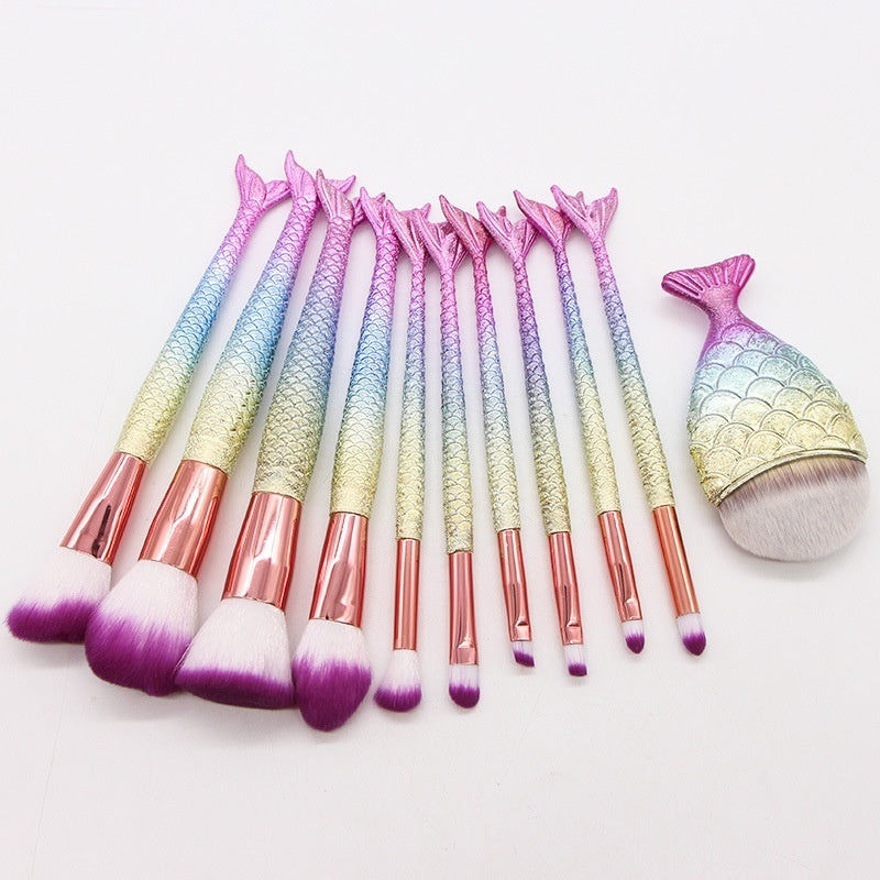 10 Meerjungfrauen Make-up Pinsel Set Schönheitswerkzeuge Bestseller Make-up Pinsel Kombination