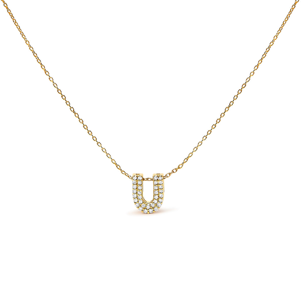 10K White Gold Diamond Accent "A" Initial Bubble Pendant Necklace