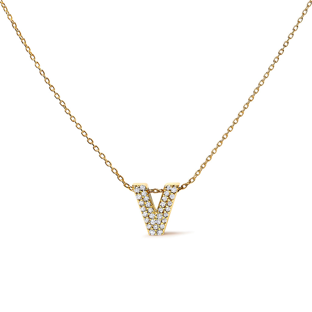 10K White Gold Diamond Accent "A" Initial Bubble Pendant Necklace