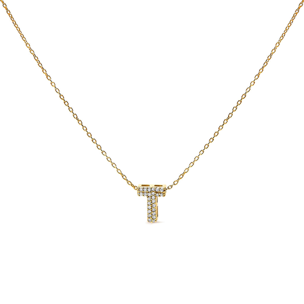 10K White Gold Diamond Accent "A" Initial Bubble Pendant Necklace