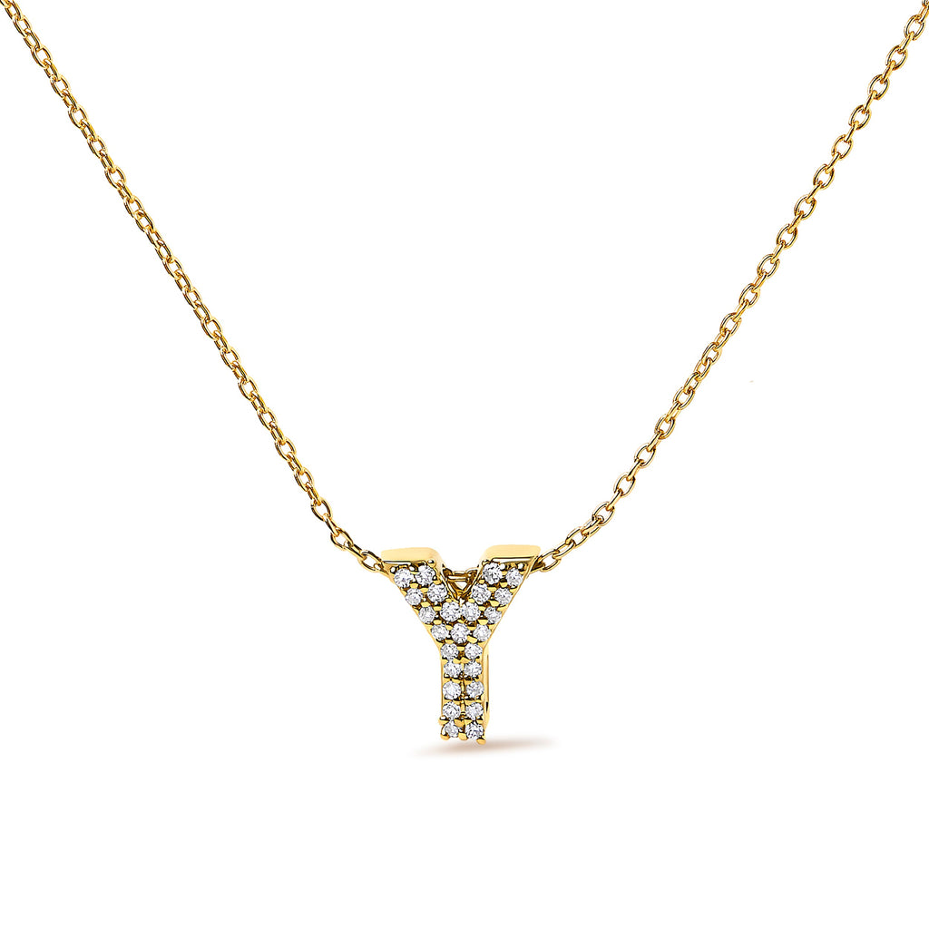 10K White Gold Diamond Accent "A" Initial Bubble Pendant Necklace