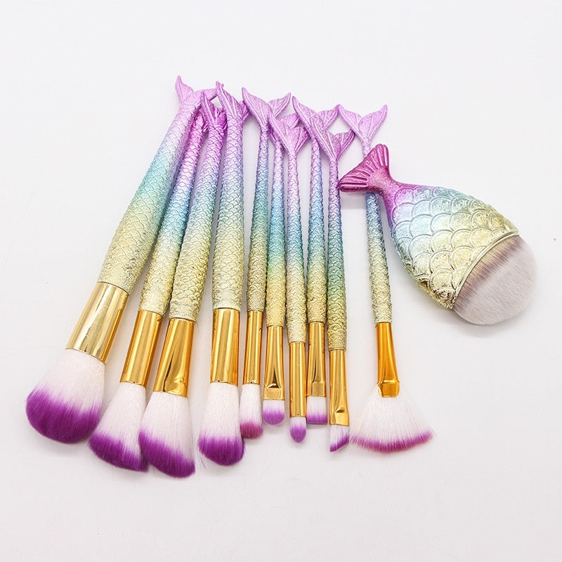 10 Meerjungfrauen Make-up Pinsel Set Schönheitswerkzeuge Bestseller Make-up Pinsel Kombination