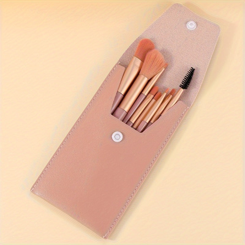 Ein Set mit 8 tragbaren Make-up-Pinseln, geeignet für Concealer, Foundation, weiche Borsten, Augen-Make-up-Tools, Mini-Set für Anfänger, tragbare Beauty-Tools