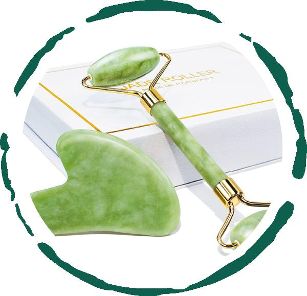 Geschenkset Jade-Roller & Gua Sha