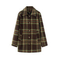 Plaid woolen coat