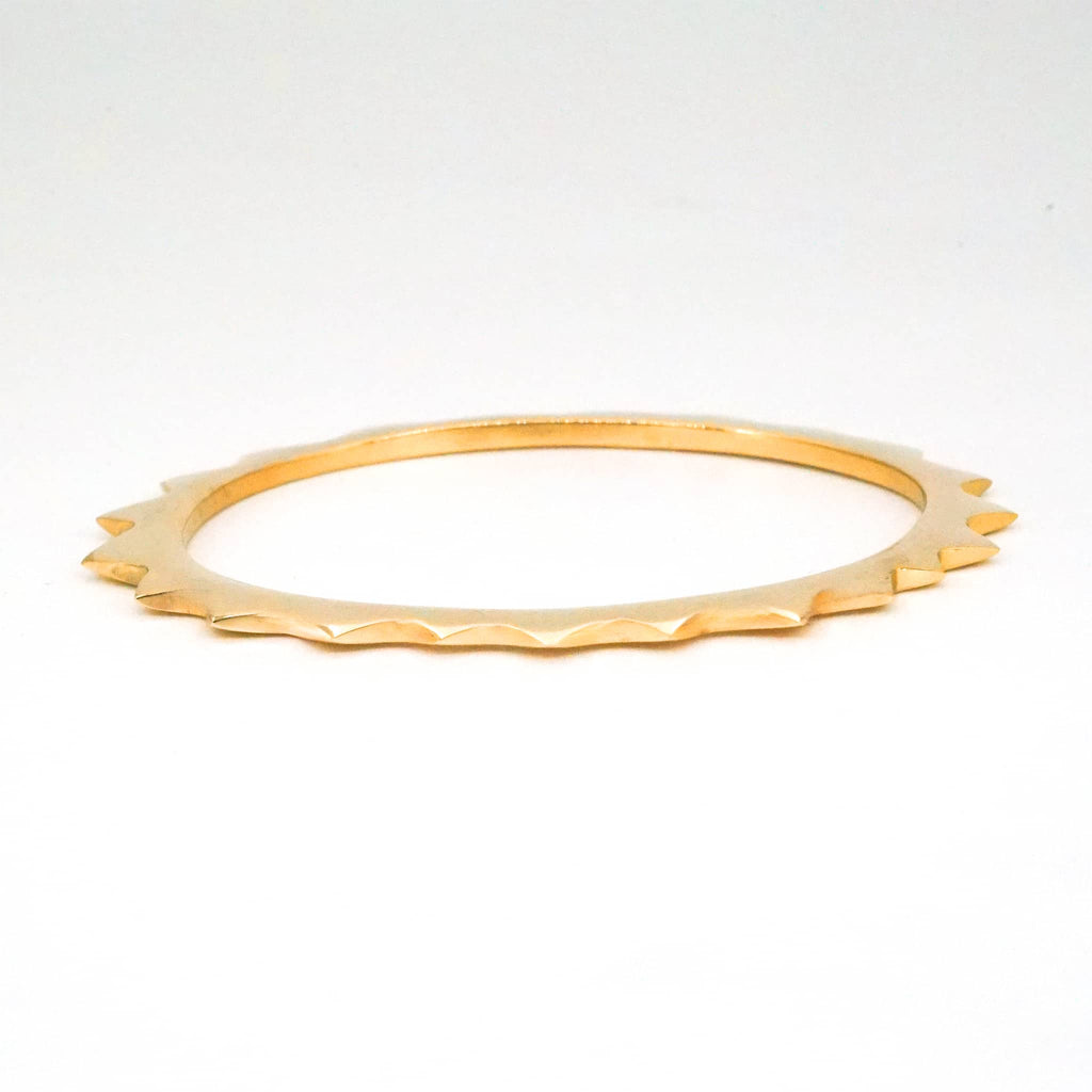 Spiked Brass Bangle Bracelet | Amali