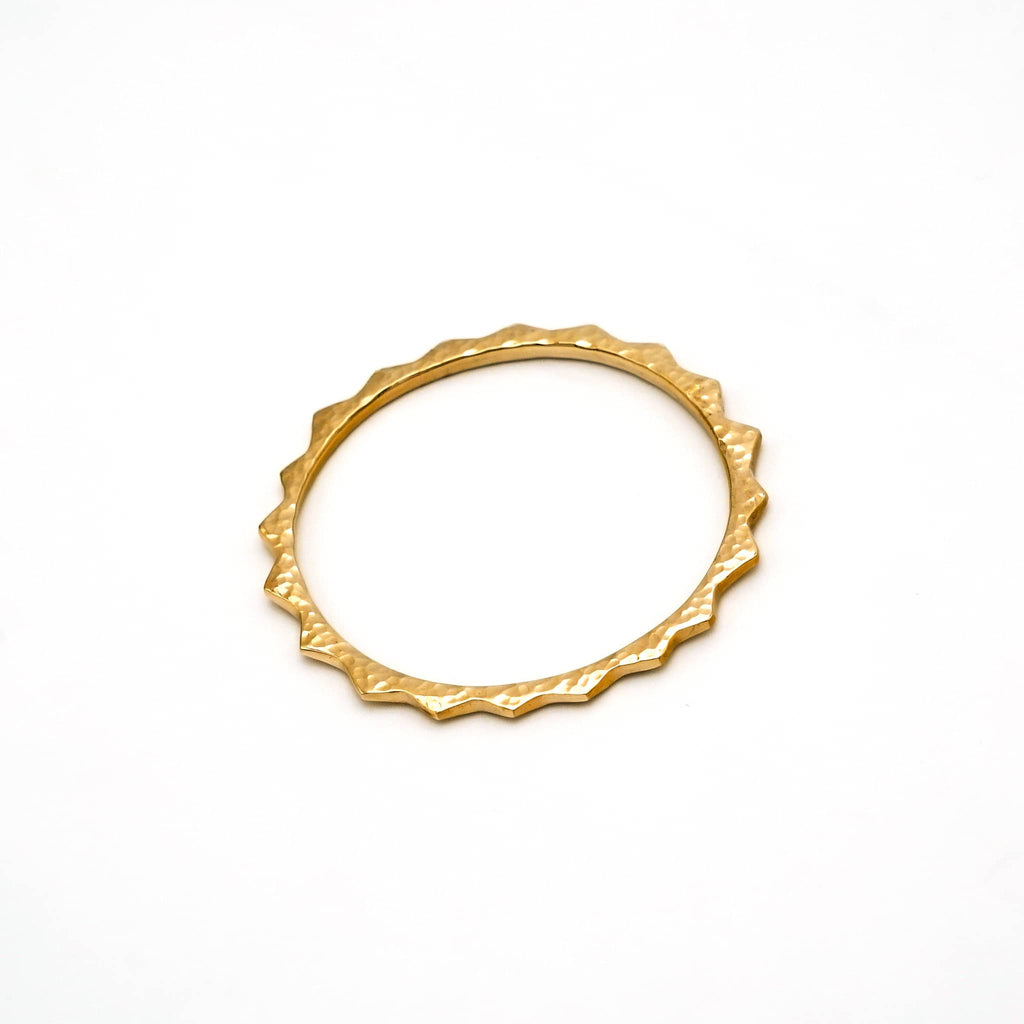 Spiked Brass Bangle Bracelet | Amali