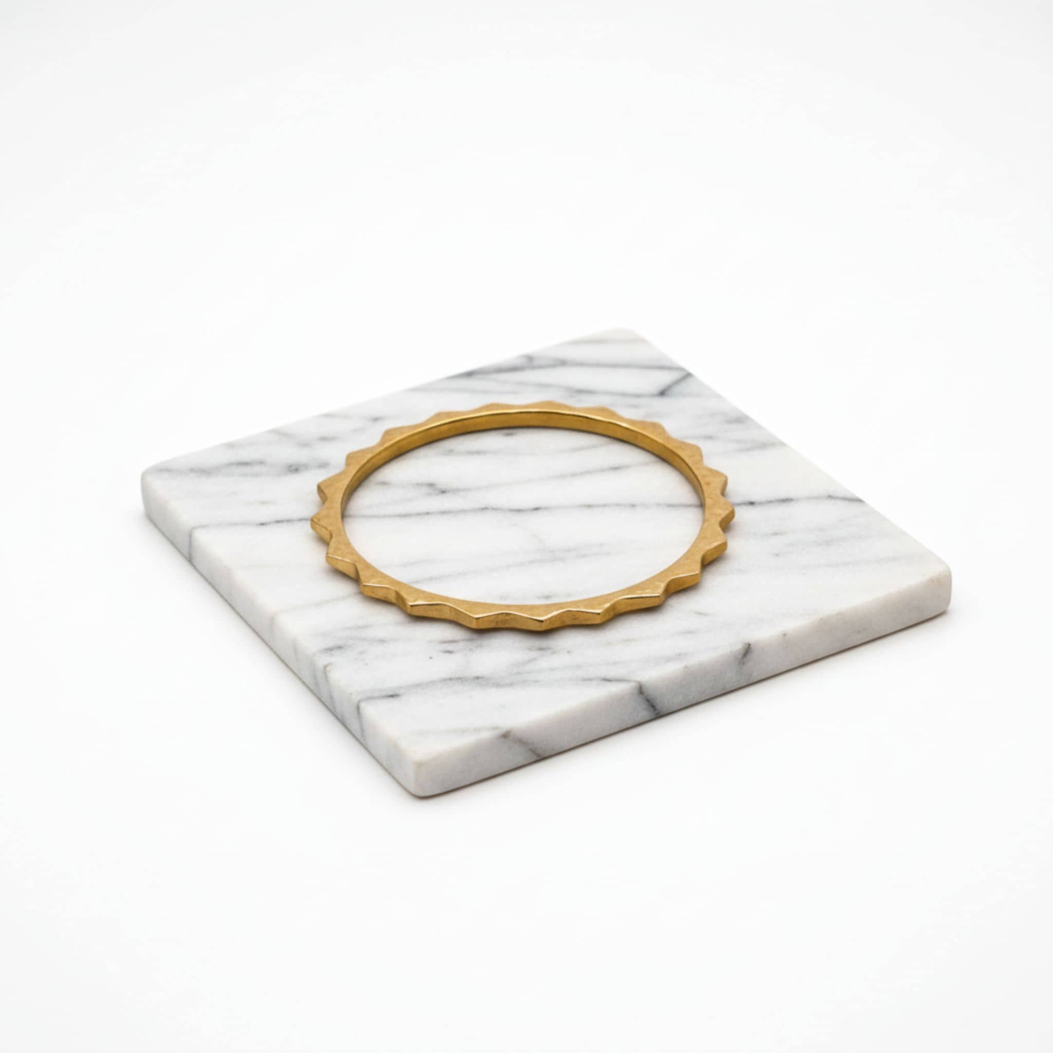 Spiked Brass Bangle Bracelet | Amali