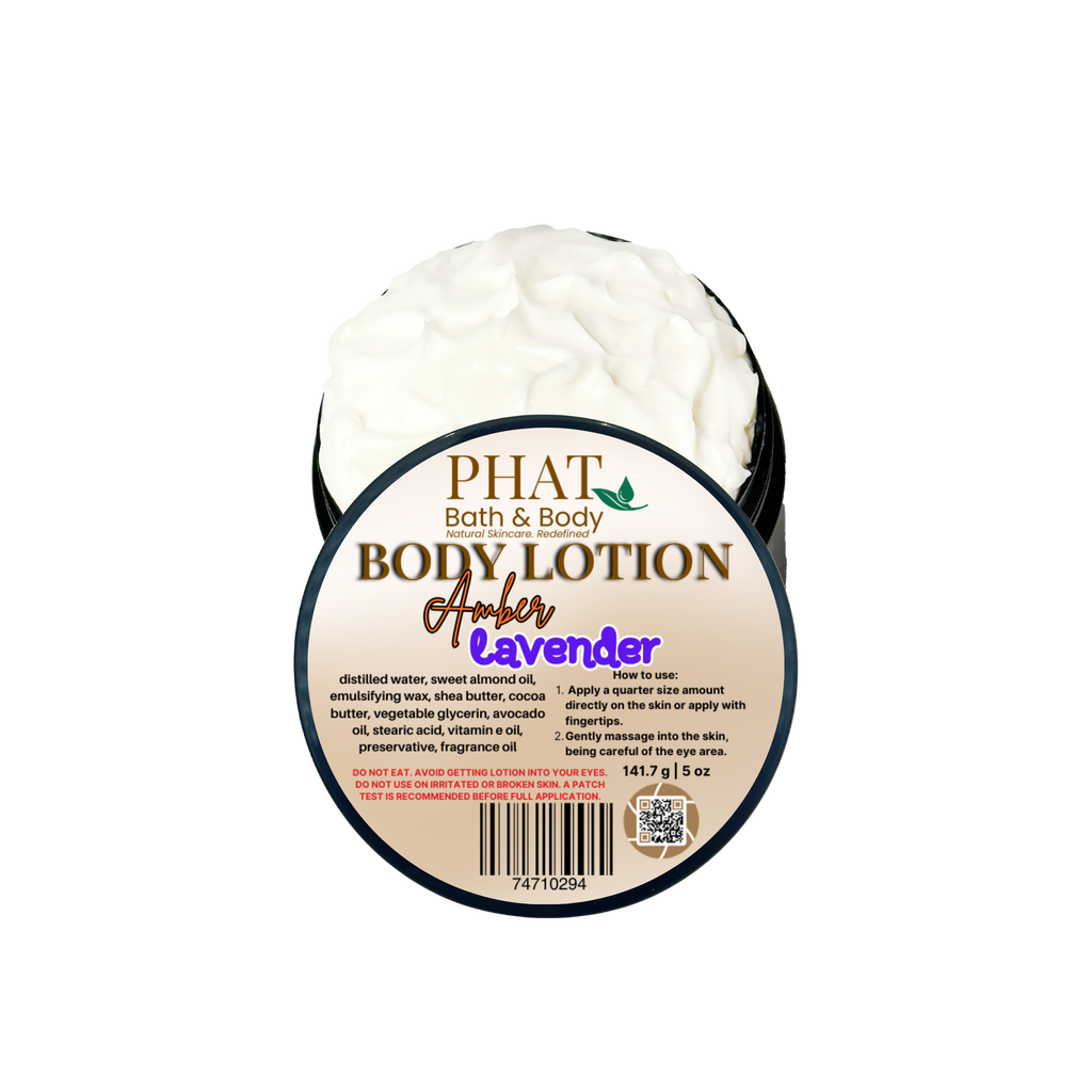 Amber & Lavender Moisturizing Body Lotion with Shea Cocoa Butter & Avocado Oil | 5 oz