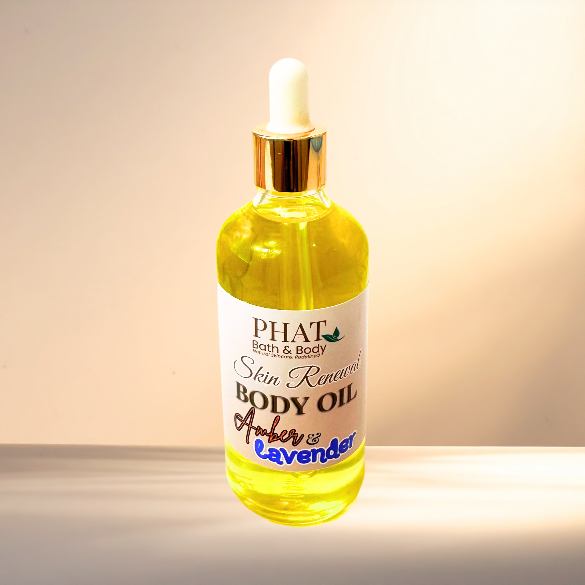 Amber & Lavender Skin Renewal Natural Body Oil with Rosehip Carrot Seed Oil Black Amber & Lavender Type | 3.2 oz