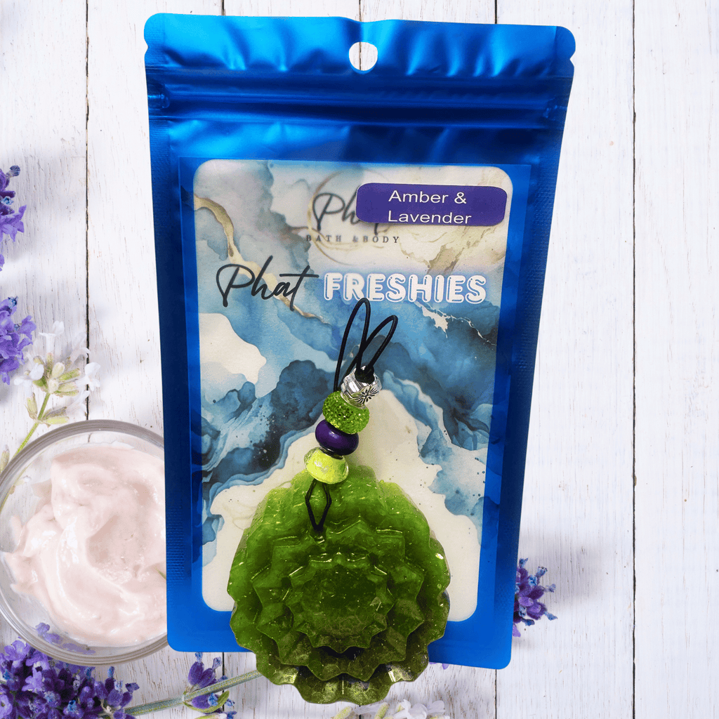 Amber & Lavender| Phat Freshie Car Air Freshener Black Amber & Lavender Type